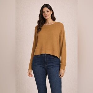 Secret Treasures Tan Ribbed Knit Top